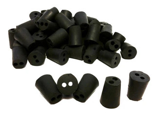 Rubber Stoppers, Size 1, 2-Hole. Pack 1-Pound