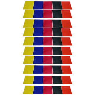 Color Filters Set of Five Colors Size 4 Inches Square. Pack of 10 Sets.