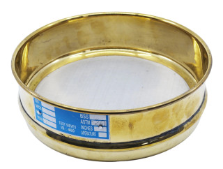 Eisco Labs: Test Sieve, 8 Inch - Full Height - ASTM No. 120 (125µm) - Brass Frame with Stainless Steel Wire Mesh_MAIN