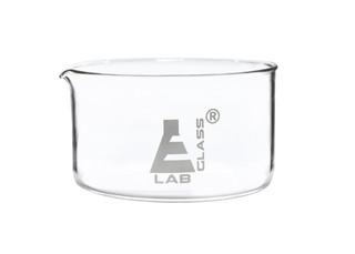 Eisco Labs: 500mL Crystallizing Dish – Borosilicate Glass with Spout, 4.5" Diameter_MAIN