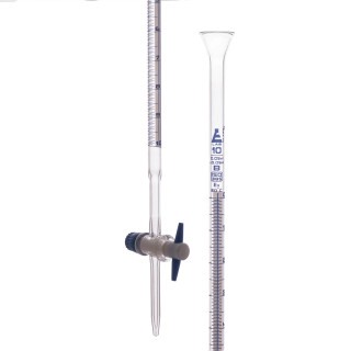 Eisco Labs: Schellbach Burette, 10ml - Class B - PTFE Stopcock - Blue Graduations - Borosilicate Glass_MAIN
