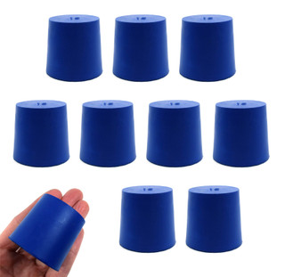 Eisco Labs: Solid Blue Neoprene Stoppers, 10-Pack, 38-42mm, 40mm_MAIN