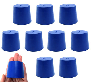 Eisco Labs: Solid Blue Neoprene Stoppers, 10-Pack, 40-49mm, 40mm_MAIN