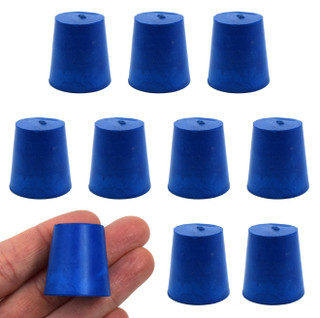 Eisco Labs: Solid Blue ASTM Neoprene Stoppers, Size #3, 10-Pack_MAIN