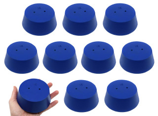 Eisco Labs: Blue ASTM Neoprene Rubber Stoppers with 2 Holes (#15) - Pack of 10_MAIN