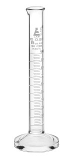 Eisco Labs: Graduated Cylinder, 10ml - Class B - White Graduations, Round Base_MAIN