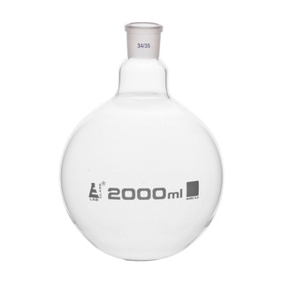 Eisco Labs: 2000ml Borosilicate Glass Boiling Flask, 34/35 Joint, Flat Bottom_MAIN