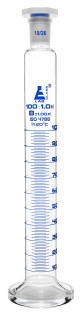 Eisco Labs: 100ml Graduated Measuring Cylinder, Borosilicate Glass with Spout and Glass Stopper_MAIN