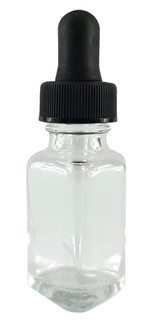 Bottle, Flint Glass, French Square, Clear, 1 Ounce, with Dropper Assembly, Case of 144_MAIN