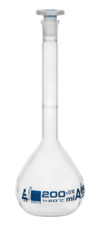 Eisco Labs: Flask, Volumetric 200ml, Class A with Stopper & Cert._main