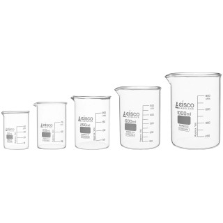 Eisco Labs: Glass Beaker Set (50, 100, 250, 600, 1000mL) - Precision Glassware_main