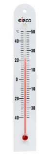 Eisco Labs: PVC Thermometer, -40 to 50°C, Spirit Filled - 6.5" Long, White PVC Backing_main