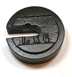 Eisco Labs: 1 Kg Cast Iron Slotted Weight - Black Painted (2.20 lbs)_main Eisco Labs: 1 Kg Cast Iron Slotted Weight - Black Painted (2.20 lbs)_main
