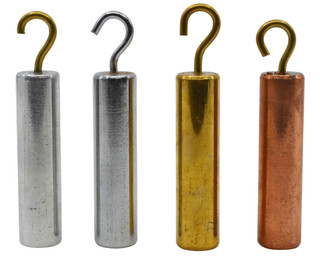 Eisco Labs: Set of 4 Hooked Metal Cylinders - Brass, Aluminum, Steel & Copper_main
