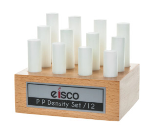 Eisco Labs: 12pc Cylindrical Bars Density Set, Polypropylene - Wooden Storage Block_main