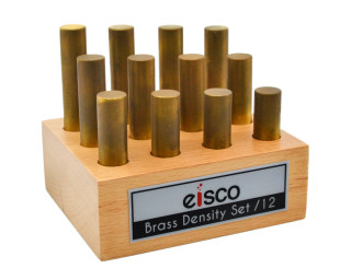 Eisco Labs: 12pc Brass Cylindrical Bars with Wooden Storage Block_main