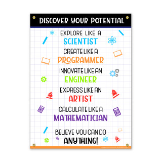 You Can Do Anything STEM Poster, 18 x 24, 13 Oz Vinyl, Grommets_main