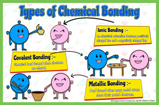 Types of Chemical Bonding Poster, 24 x 36 Vinyl with Grommets_main