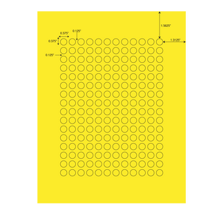 Cryo Dot Yellow Label Sheets, 9.5mm, 0.5 - 1.5ml Tubes, 20 Sheets_main