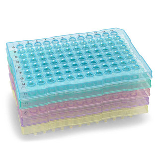 0.2mL 96-Well Half-Skirt PCR Plate, Flat Top, Multicolor_main