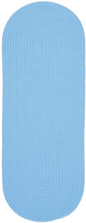 Happy Braids HB07 Solid Aqua Blue 2' x 8' Oval Runner_main