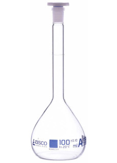 Eisco Labs: 100ml Class A Volumetric Flask with PE Stopper_main