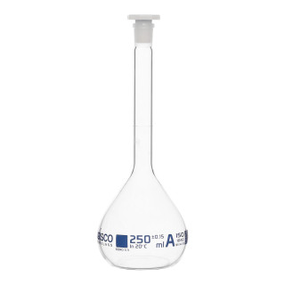 Eisco Labs: 250mL Class A Volumetric Flask with PE Stopper_main