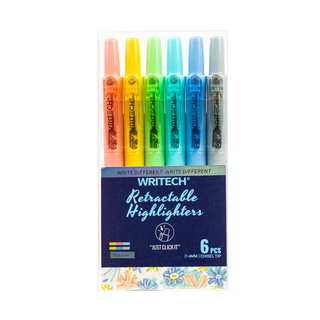 Writech Retractable PET Highlighters 6-Count, 12-Pack_main