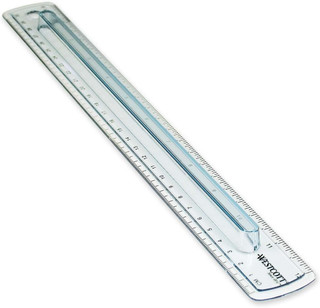 12 Inch Smoke Finger Grip Ruler with Inch & Metric Scale_main