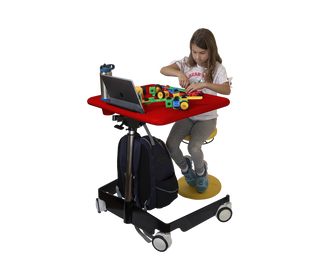 Kore Kids Height-Adjustable Sit-Stand Move Desk Red_main