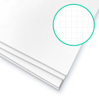 20" x 28" Fade-Line White Poster Foam Board, 1/2" Subtle Grid Lines for Alignment & Visual Layouts, Pack of 5_main
