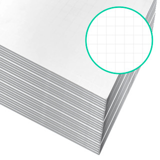 20" x 28" Fade-Line White Poster Foam Board, 1/2" Subtle Grid Lines for Alignment & Visual Layouts, Pack of 25_main