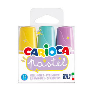 CARIOCA Pastel Highlighters Mini - 3 Count Higlighters per Box (Pack of 24 Boxes)_main