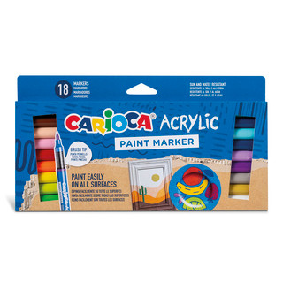 CARIOCA Acrylic Paint Marker - 18 Count Markers per Box (Pack of 6 Boxes)_main