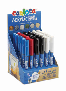 CARIOCA Acrylic Paint Marker - 36 Count Markers Expo Primary Colors per Box (Pack of 1 Box)_main