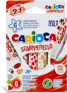 CARIOCA Color & Stamp Stamparello - 6 Count Stamp-Markers per Box (Pack of 24 Boxes)_main