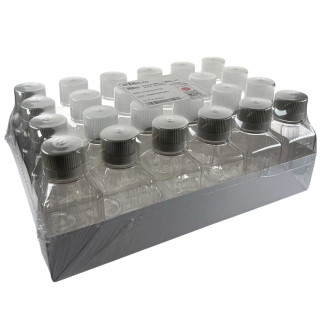 Eisco Labs: Pack of 24, 250mL Sterile PETG Media Bottles with HDPE Caps, Square, Leak-Proof, Tamper-Evident, Non-Pyrogenic, Gamma Sterilized, Ideal for Lab Reagents, Buffers & Biopharmaceutical Use_main