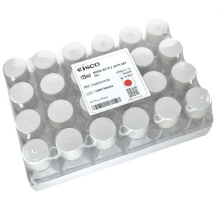 Eisco Labs: Pack of 24, 125mL Sterile PET Media Bottles with HDPE Caps, Leakproof, Tamper-Evident, Lab-Grade, Ideal for Lab Reagents, Buffers & Biopharmaceutical Processing_main