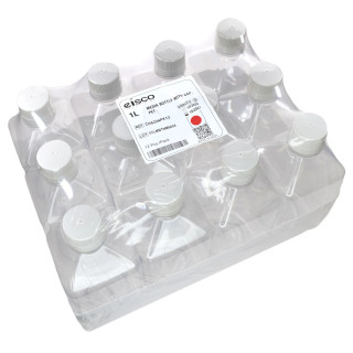 Eisco Labs: Pack of 12, 1L Sterile PET Media Bottles with HDPE Caps, Leakproof, Tamper-Evident, Lab-Grade, Ideal for Lab Reagents, Buffers & Biopharmaceutical Processing_main