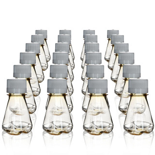 Eisco Labs: Pack of 24, 125mL Sterile Polycarbonate Erlenmeyer Flasks, Non-Vented, Baffled Bottom, Gamma Sterilized, USP Class VI, Lab-Grade_main