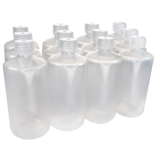 Eisco Labs: Pack of 12, 500mL Narrow Mouth Polypropylene Reagent Bottles with Polypropylene Caps, Autoclavable, Translucent, Non-Sterile, Leak-Proof, 0-135°C Temperature Range_main