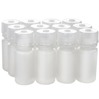 Eisco Labs: Pack of 12, 4mL Narrow Mouth HDPE Translucent Reagent Bottles with Polypropylene Caps, Non-Sterile, Leak-Proof, Chemical Resistant, -100 to 120°C Temperature Range_main
