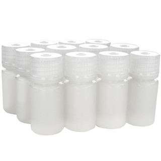Eisco Labs: Pack of 12, 15mL Sterile Narrow Mouth HDPE Translucent Reagent Bottles with Polypropylene Caps, Leak-Proof, Chemical Resistant, -100 to 120°C Temperature Range_main