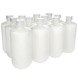 Eisco Labs: Pack of 12, 500mL Sterile Narrow Mouth HDPE Translucent Reagent Bottles with Polypropylene Caps, Leak-Proof, Chemical Resistant, -100 to 120°C Temperature Range_main