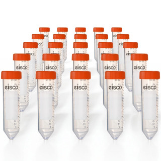 Eisco Labs: Pack of 25, 50ml Sterile Centrifuge Tubes, Polypropylene, Flat Cap, Lab-Grade_main