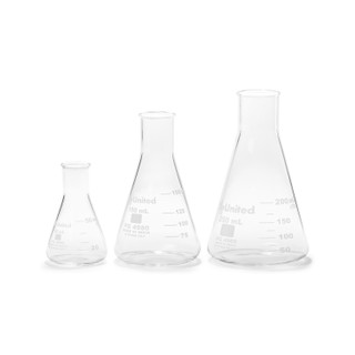 Glass Erlenmeyer Flask Set of 3 Laboratory Pack