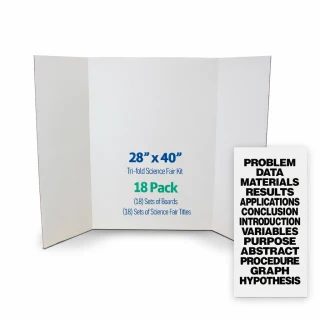 28x40 White Corrugated Project Board and Science Fair Titles - Pack of 18_main