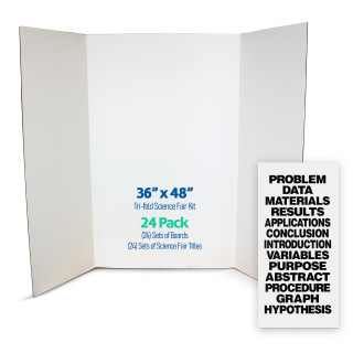 36x48 White Corrugated Project Board and Science Fair Titles - Pack of 24_main