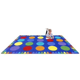 Colorful Crayon Circles 5'4" x 7'8" Area Rug in Color Multi_main