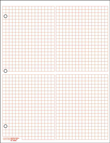4 Quadrant Graph Paper, 1/4